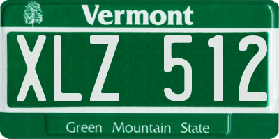 VT license plate XLZ512