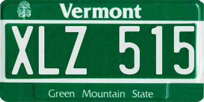 VT license plate XLZ515
