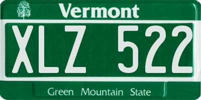 VT license plate XLZ522