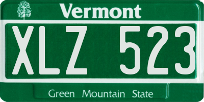 VT license plate XLZ523