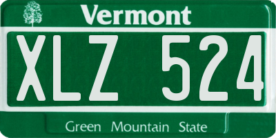 VT license plate XLZ524
