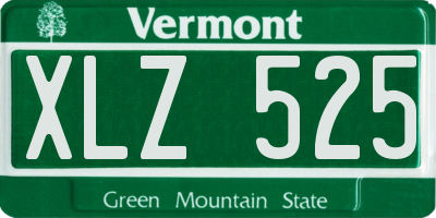 VT license plate XLZ525