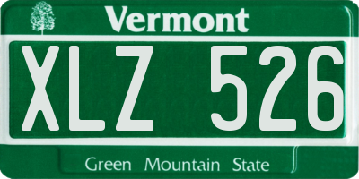 VT license plate XLZ526