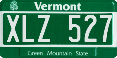 VT license plate XLZ527