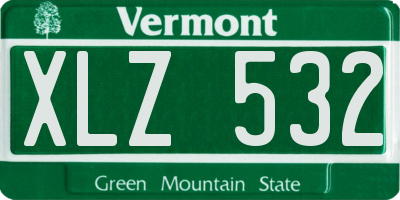 VT license plate XLZ532