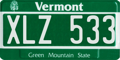 VT license plate XLZ533