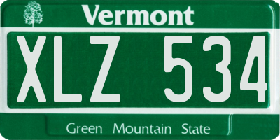 VT license plate XLZ534
