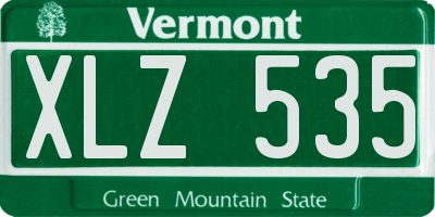 VT license plate XLZ535