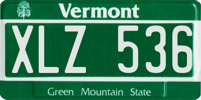 VT license plate XLZ536
