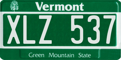 VT license plate XLZ537