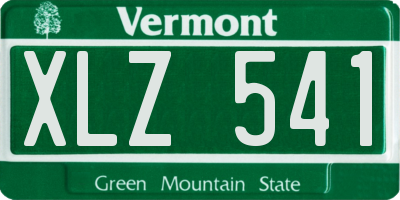 VT license plate XLZ541