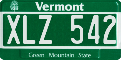 VT license plate XLZ542