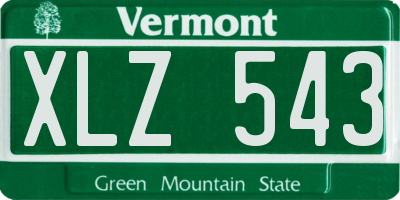 VT license plate XLZ543