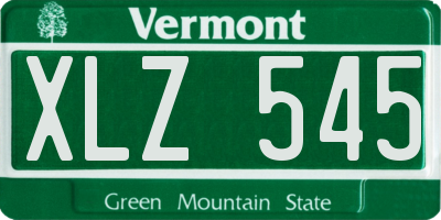 VT license plate XLZ545