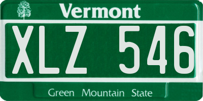 VT license plate XLZ546