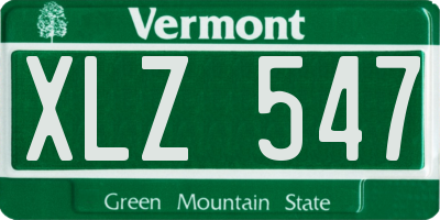 VT license plate XLZ547