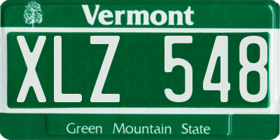 VT license plate XLZ548