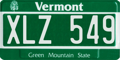 VT license plate XLZ549