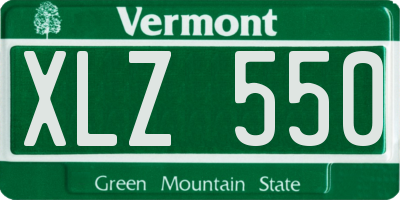 VT license plate XLZ550