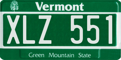 VT license plate XLZ551
