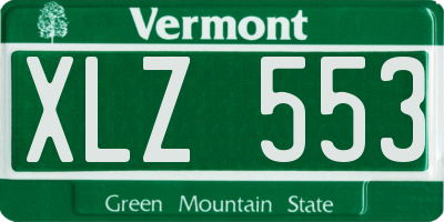 VT license plate XLZ553