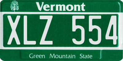VT license plate XLZ554