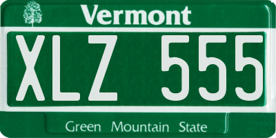 VT license plate XLZ555