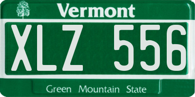 VT license plate XLZ556