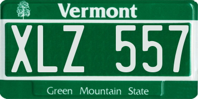 VT license plate XLZ557