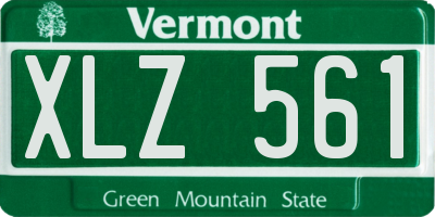 VT license plate XLZ561