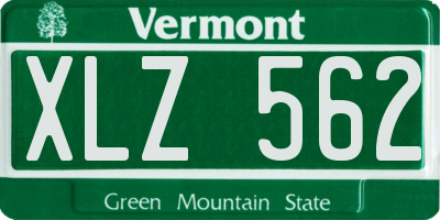 VT license plate XLZ562