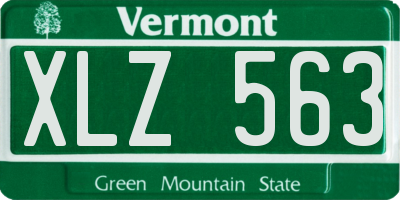 VT license plate XLZ563