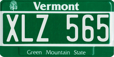 VT license plate XLZ565