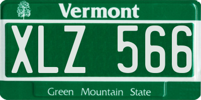VT license plate XLZ566