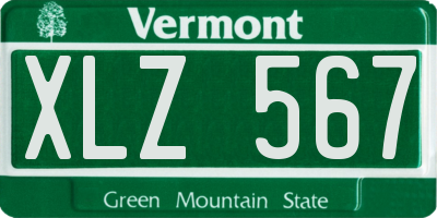 VT license plate XLZ567