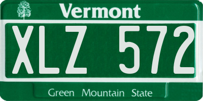 VT license plate XLZ572