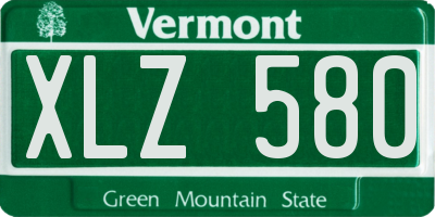 VT license plate XLZ580