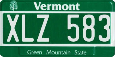 VT license plate XLZ583