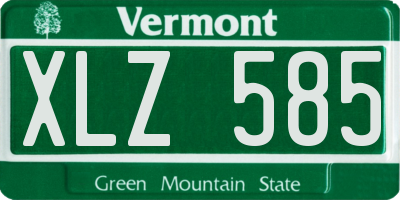 VT license plate XLZ585