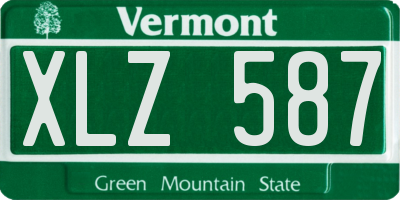 VT license plate XLZ587