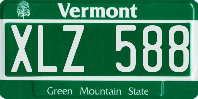VT license plate XLZ588