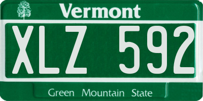 VT license plate XLZ592