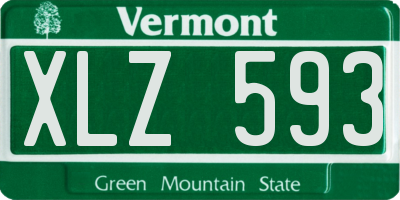 VT license plate XLZ593