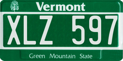 VT license plate XLZ597