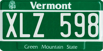 VT license plate XLZ598