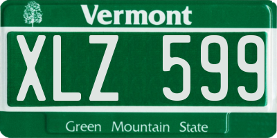VT license plate XLZ599