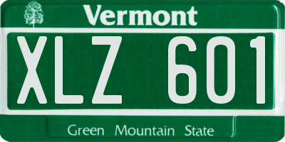 VT license plate XLZ601