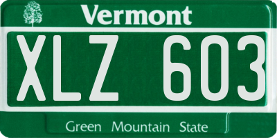 VT license plate XLZ603