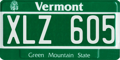 VT license plate XLZ605