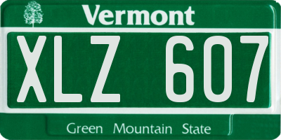 VT license plate XLZ607